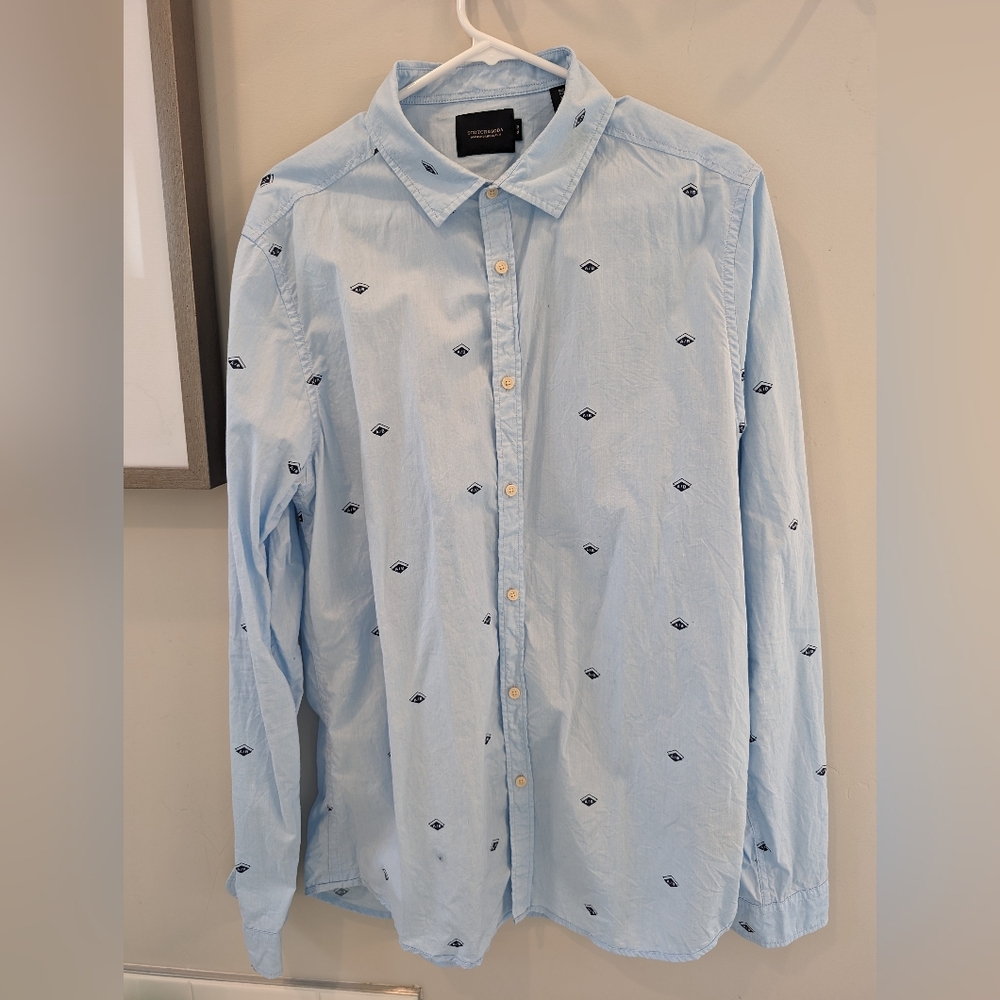 Scotch and Soda AMS Blue Dot logo shirt XL